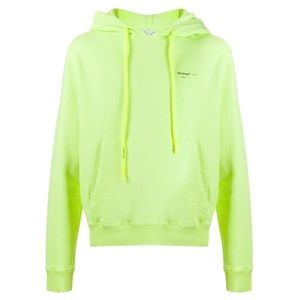 *SOLD* Off-White Neon Yellow Green Logo Hoodie